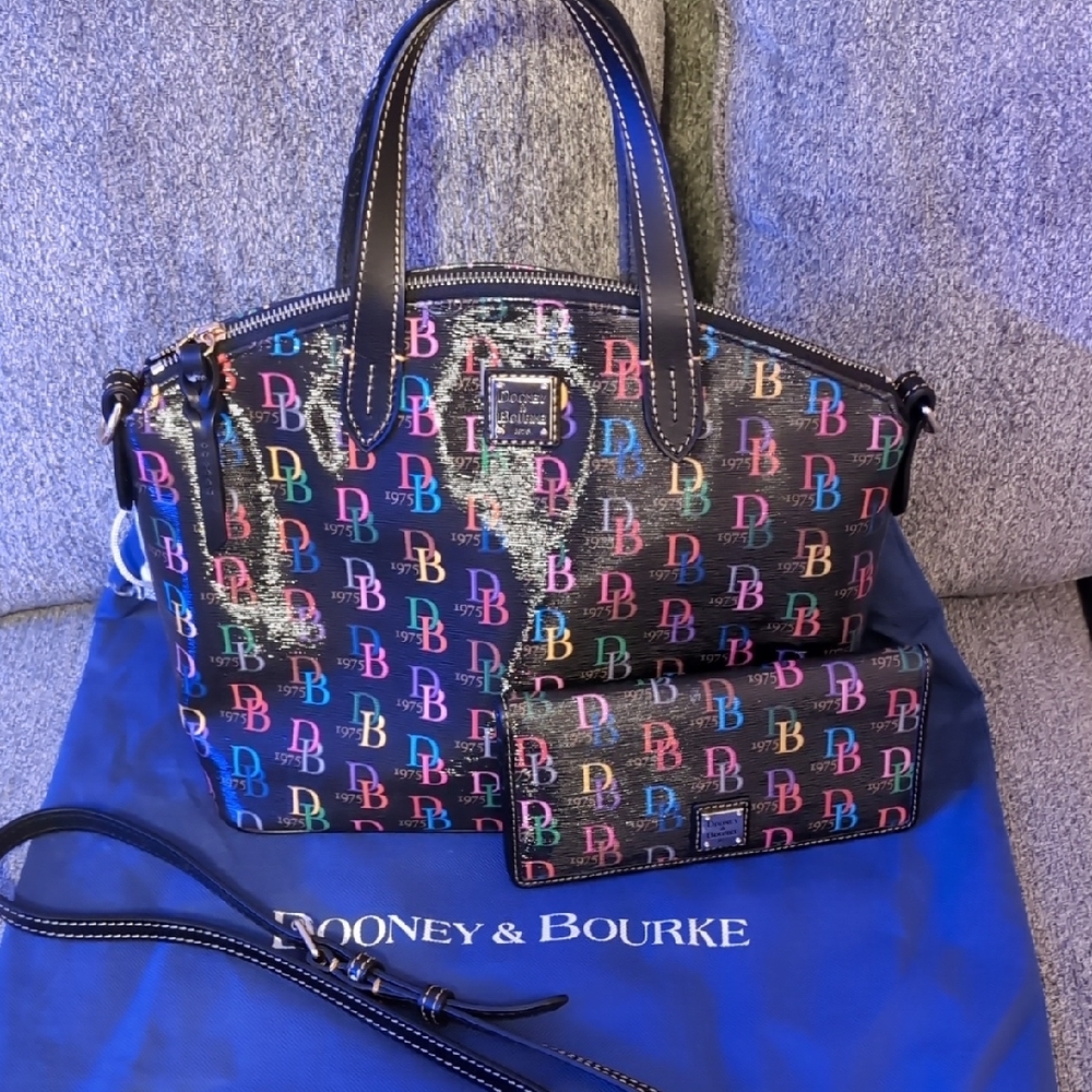 Dooney & Bourke Multicolor Signature Satchel and Wallet Set
